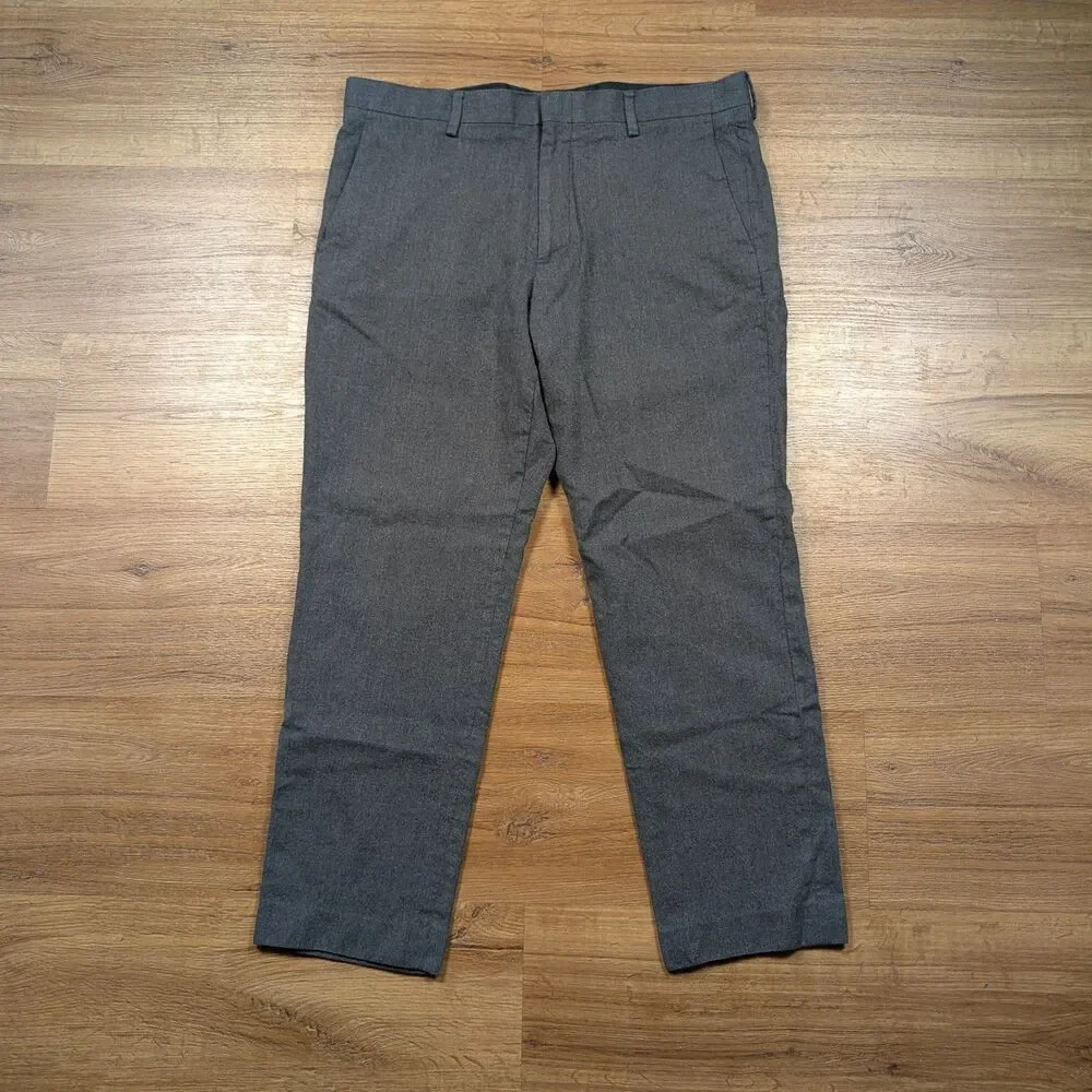 J.Crew Ludlow Dress Pants Mens 34x30(27) Gray Slim Fit Moon British Wool Blend